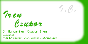 iren csupor business card